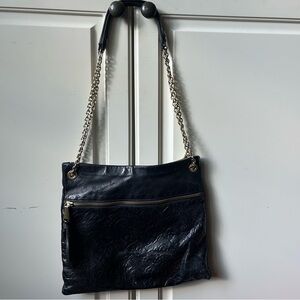 Hobo Crossbody Dayna Tooled Black Leather